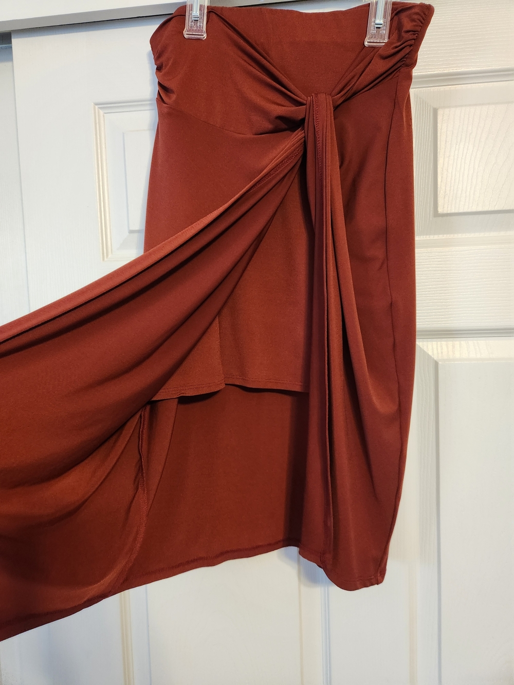 Nine West Rust High-Low Tie Front Skirt